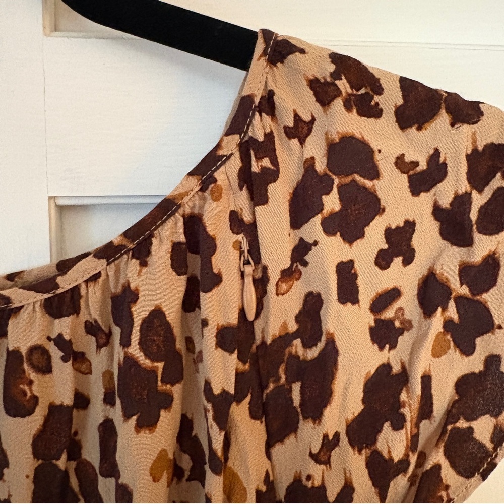 GAP Brown Leopard Print Midi Dress NWOT - Picture 3 of 5